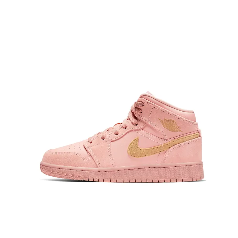 Jordan 1 Mid Coral Gold (GS) Coral Stardust/Club Gold-Coral Stardust (BQ6931-600)