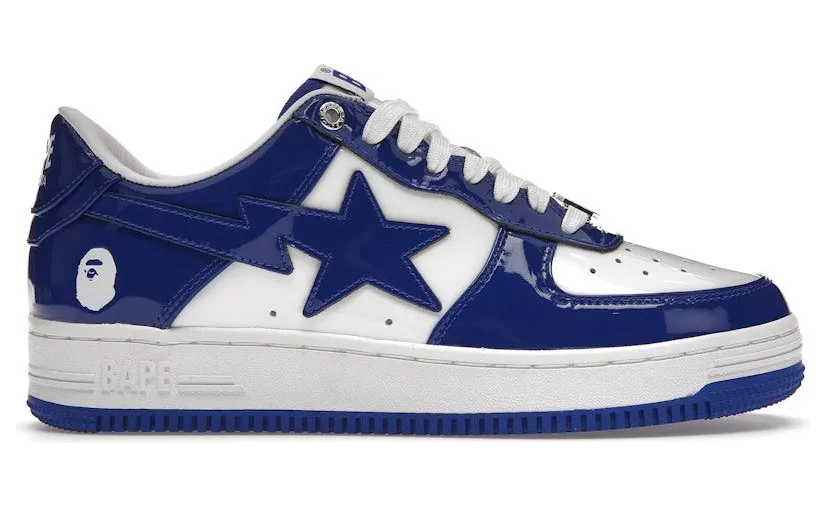 A Bathing Ape Bape Sta Patent Leather White Blue (2023) (1I70-291-021)