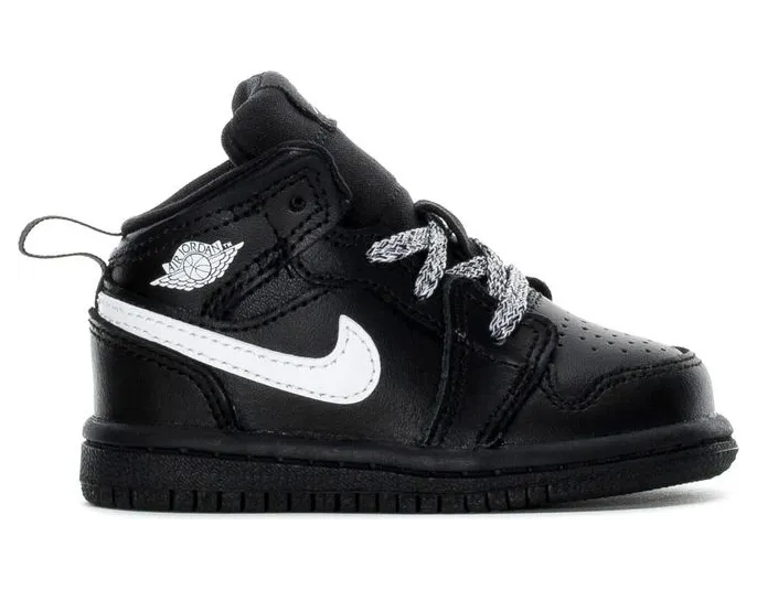 Jordan 1 Mid Black White Speckle (TD) (640735-049)