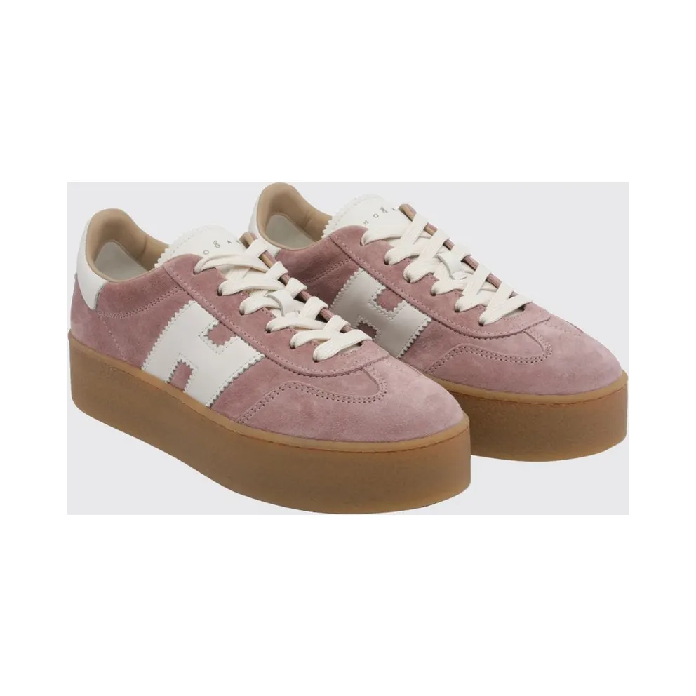 Hogan Cool H698 Platform Sneakers in Suede Leather with H Logo Pink (HXW6980FB60UL60R1B)