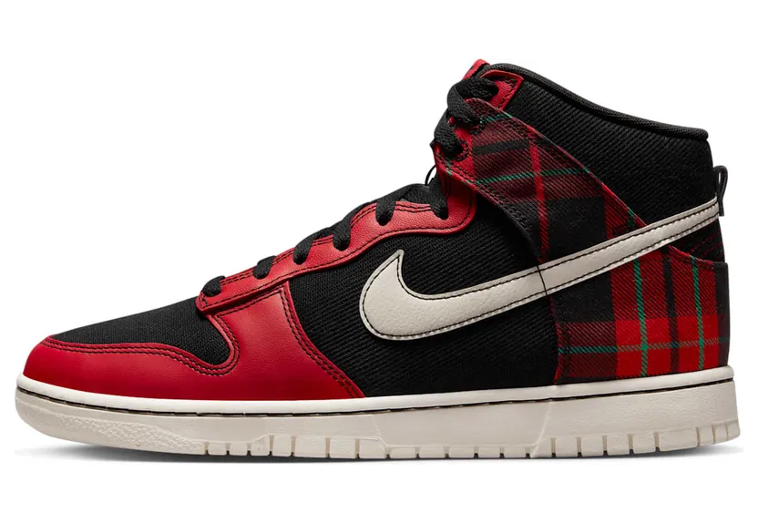 Nike Dunk High “Plaid – Black/Red” (DV0826-001)
