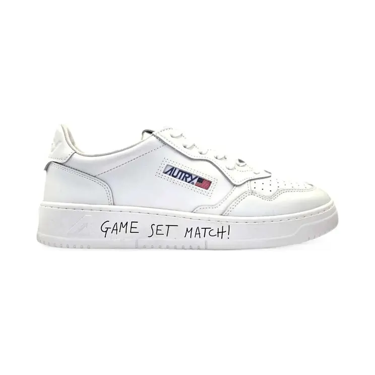 Autry Medalist Slogan-print Leather “White” (AULM ML08)