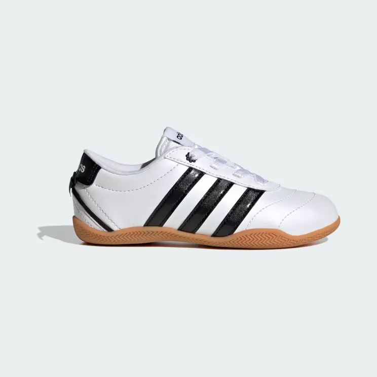 adidas Grand Court Lo Girls Shoes Children “Cloud White / Core Black / Hi-Res Yellow” (KI3034)