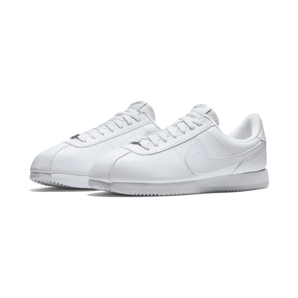 Nike Cortez Basic Leather White White-Wolf Grey-Mtllc Silver White/White-Wolf Grey-Mtllc Silver (819719-110)