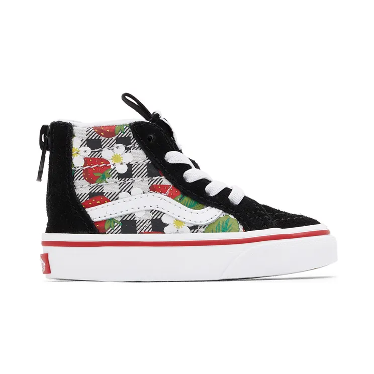 Vans Baby Black Strawberry Gingham Sk8-Hi Zip Sneakers (VN000XG5ARU1)