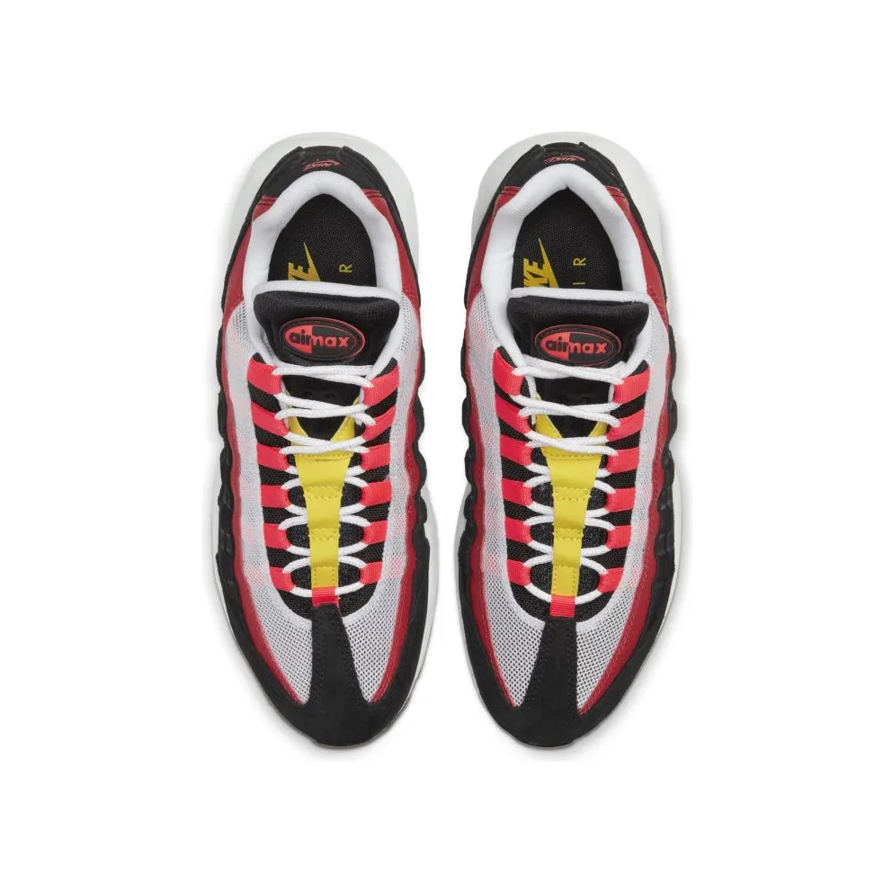 Nike Air Max 95 Black Crimson Yellow Black/Platinum Tint-Crimson-Electric Green (AT9865-101)