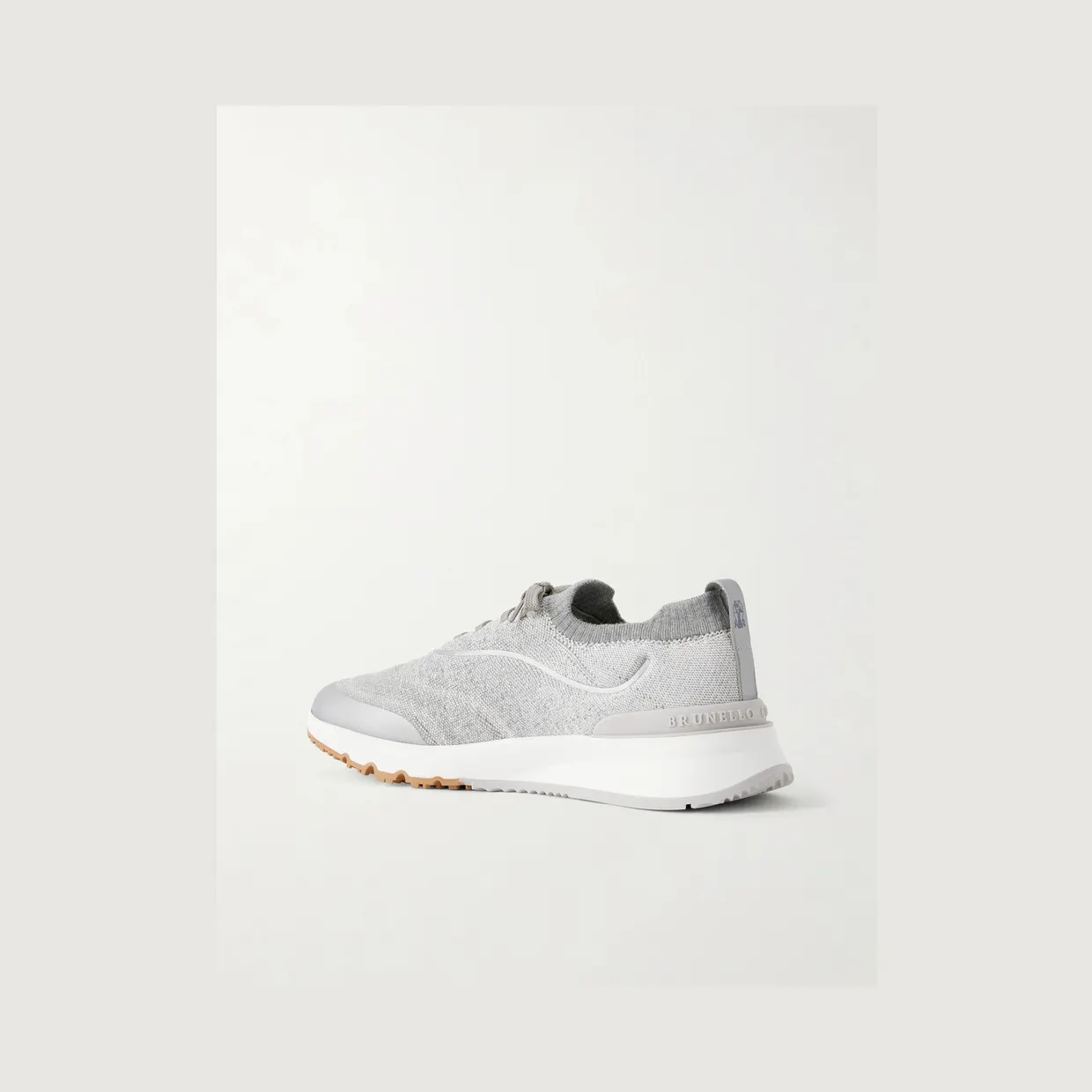 Brunello Cucinelli Stretch-Knit Sneakers Gray (MZUEHRO342) (4)
