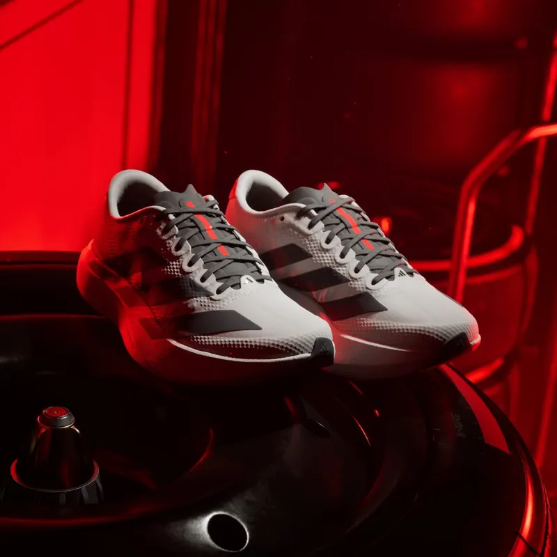 Adidas ADIZERO EVO SL WOVEN AUDI REVOLUT F1 TEAM SHOES Chalk Pearl / Utility Black / Hi-Res Red (KJ3703)