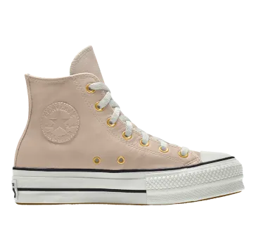 Converse Custom Leather Platform Chuck Taylor All Star High Top White White (568163CSP21_egret)