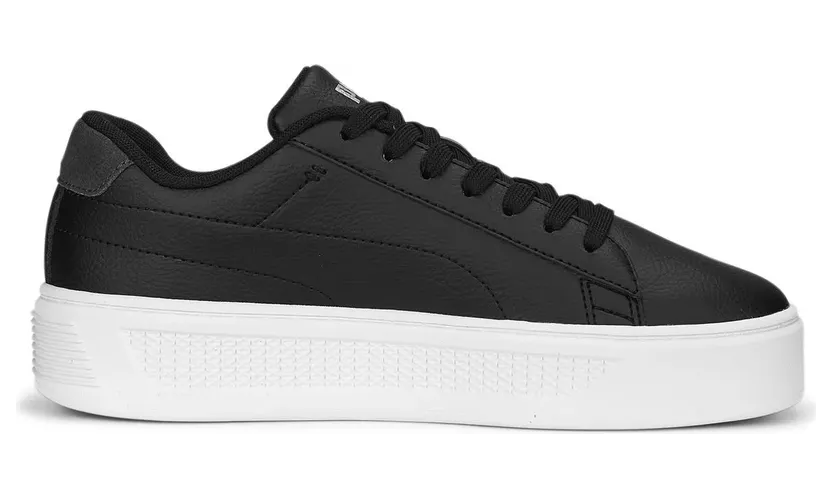 Puma Smash Platform V3 Laser Cut Plateau Sneaker Damen 02 – PUMA black/strong gray/PUMA silver 38 für Damen, schwarz, Größe 40 EU / 6,5 UK (389403)