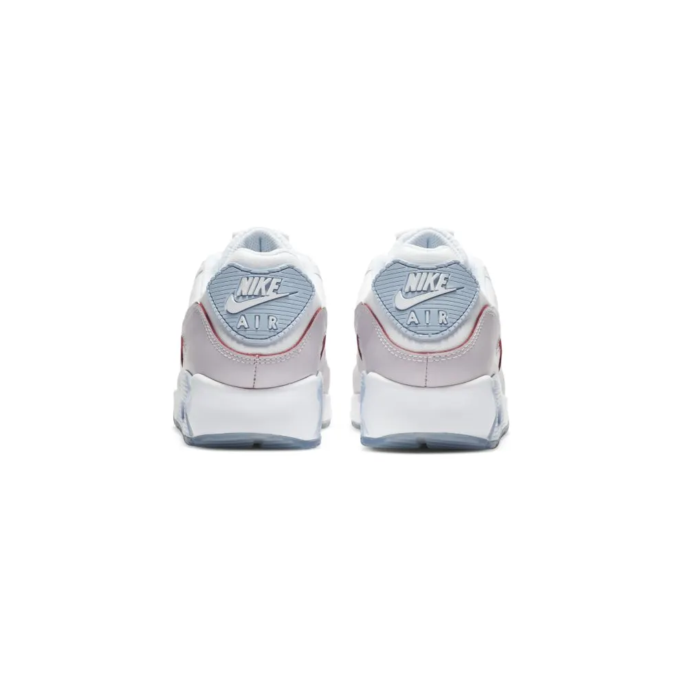 Nike Air Max 90 One of One White/Hydrogen Blue-Bright Crimson (CW5569-100)