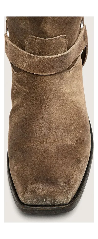 Golden Goose High Biker Boots In Dark Beige Waxed Suede With Strap And A Silver-Colored Buckle (GWF01057.F008237.15693) (5)