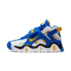 Nike Air Barrage Mid Rams “White / Racer Blue / Black / Laser Orange” (AT7847-100)