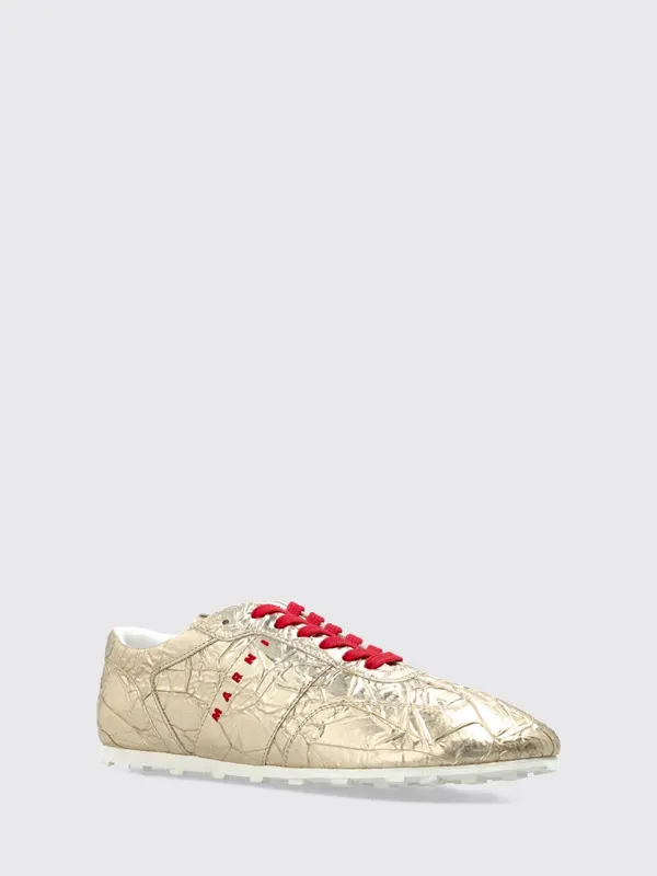 Marni Crackled Leather Low Top with Notched Sole Silver (SNZW021100P254000N20)