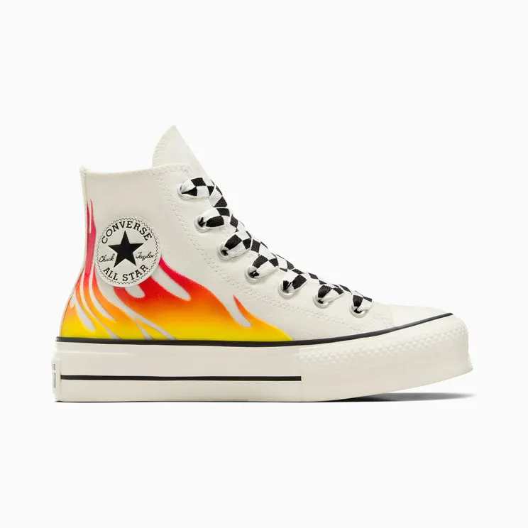 Converse Chuck Taylor All Star Lift Platform Flames Egret/enamel Red/zwart – “White” (A07892C)