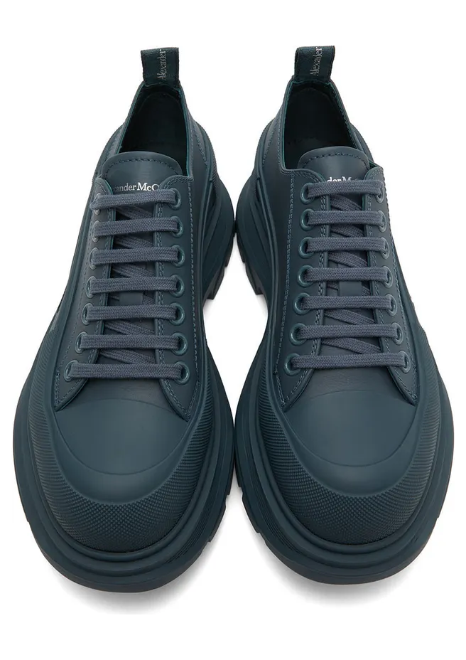 Alexander McQueen Blue Tread Slick Low Sneakers (627225WIBT14476) (5)