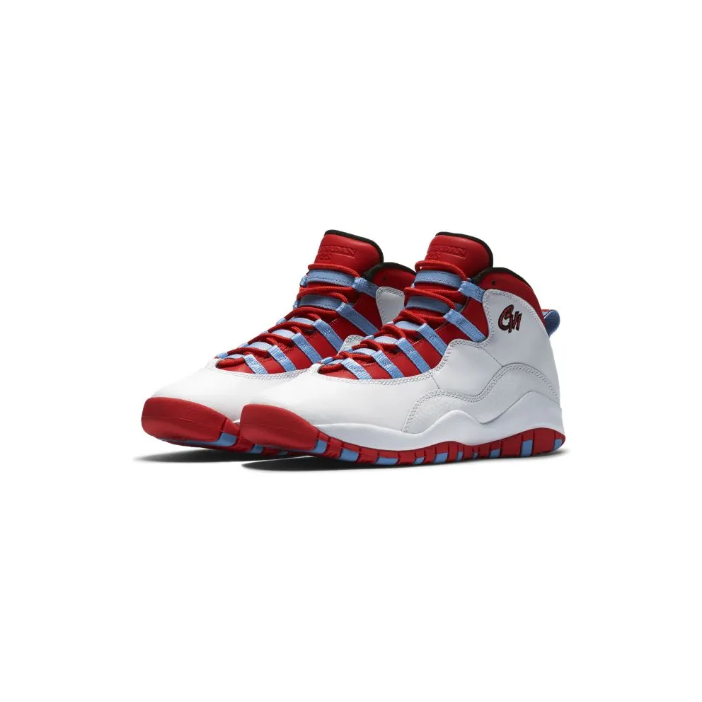 Jordan 10 Retro Chicago Flag (GS) White/Light Crimson-University Blue-Black (310806-114)