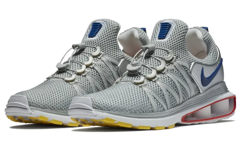 Nike Shox Gravity Metallic Silver Siren Red Gym Blue