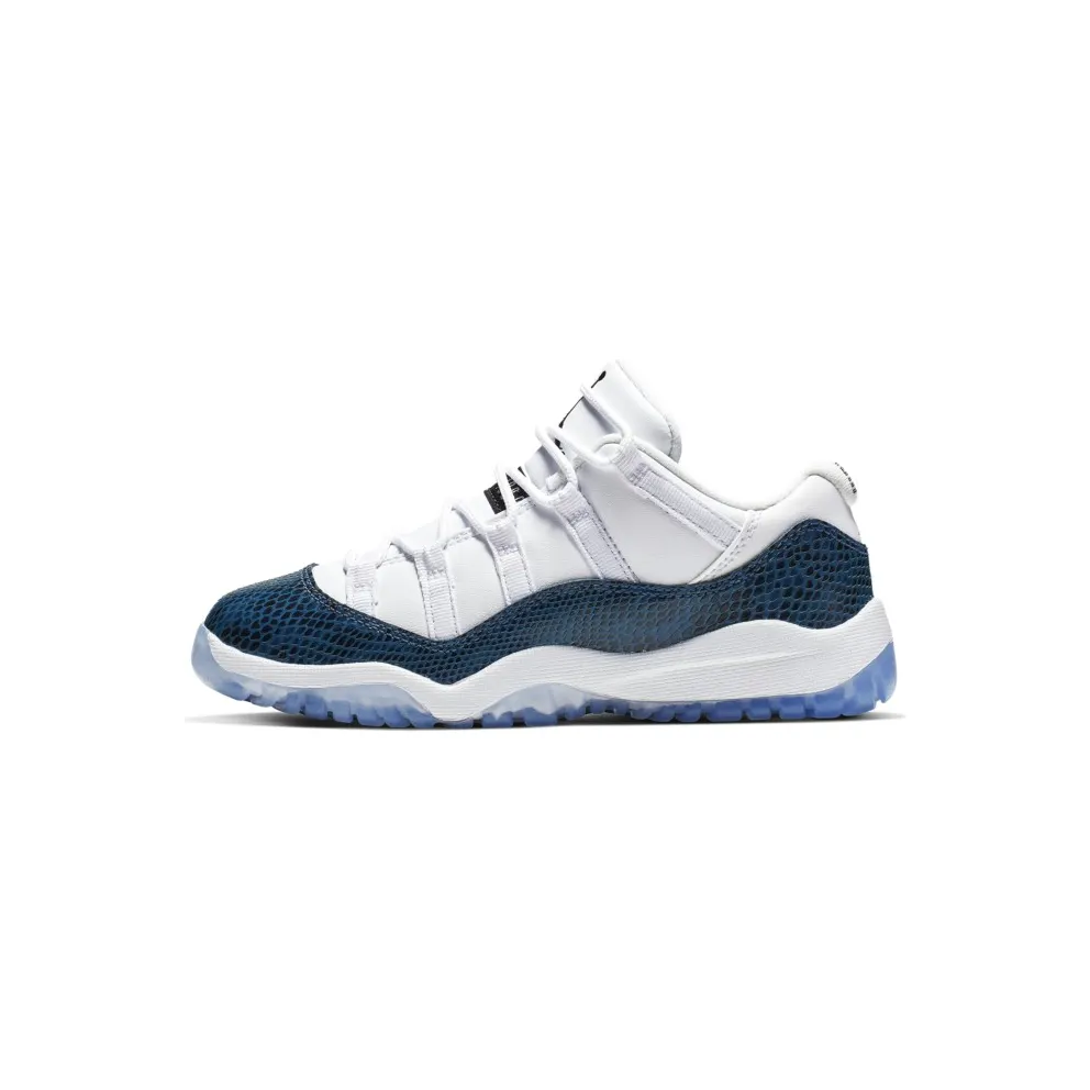 Jordan 11 Retro Low Snake Navy 2019 (PS) White/Black-Navy (CD6848-102)