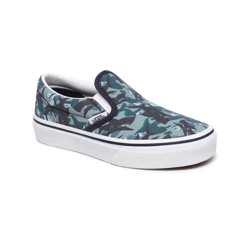 VANS Animal Camo Classic Slip-on Kids’ Shoes (Blue)