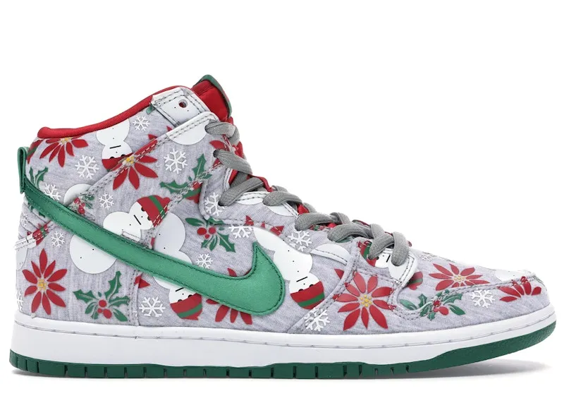 Nike SB Dunk High Concepts Ugly Christmas Sweater Grey (Special Box) ((Special Box) 635525-036)