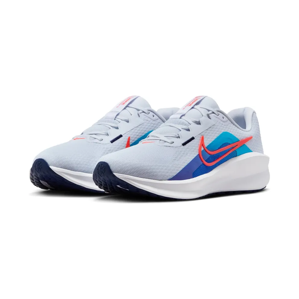 Nike Downshifter 13 Football Grey Deep Night Blue Lightning Bright Crimson (FD6454-012)