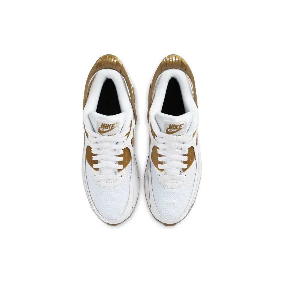Nike Air Max 90 Flyease White Gold (GS) White/White-Black-Metallic Gold (CV0526-100)