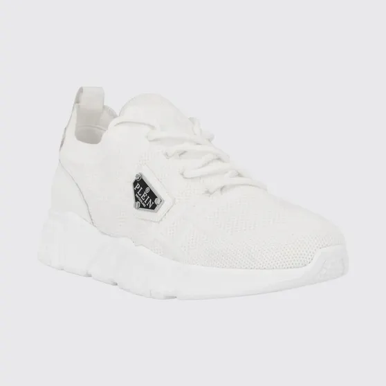 Philipp plein Low-Top Technical Mesh Sneakers with Elasticized Ankle White (UAFSUSC1076PTE003N01)
