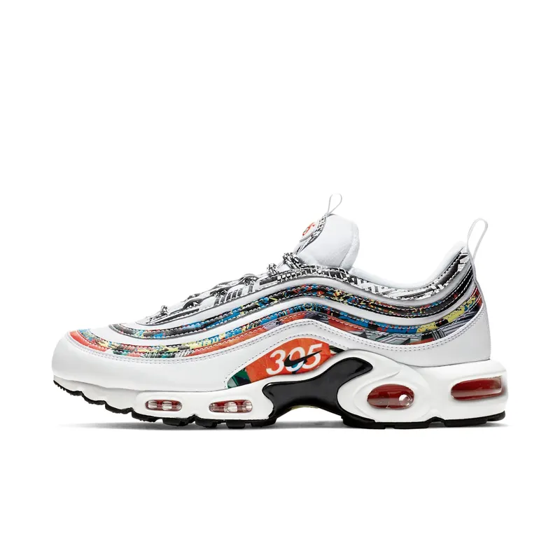 Nike  Air Max Plus 97 City Pride Miami White/Black-Habanero Red-Dynamic Yellow-Neptune Green (BV1227-100)