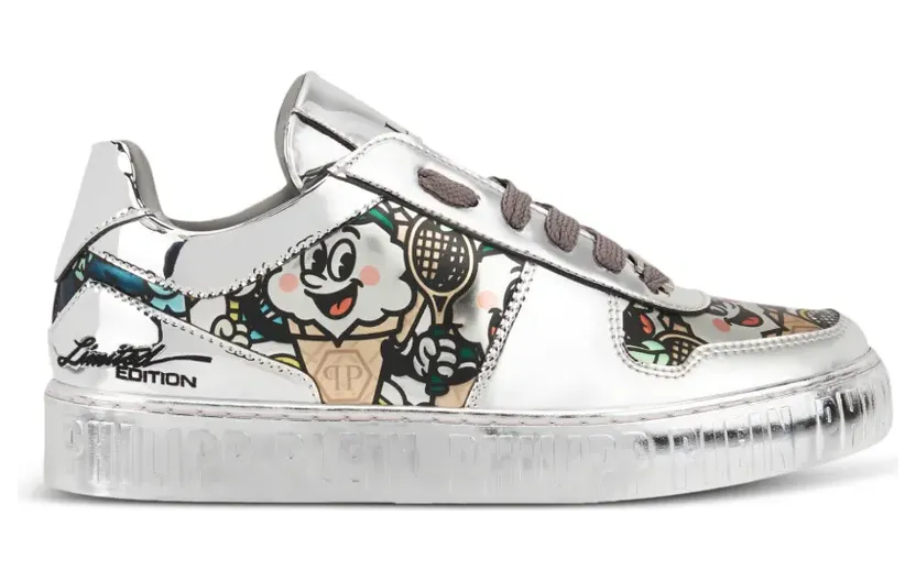 Philipp Plein 3D Ice Cream met spiegelend effect “Silver” (PAFSUSC0946PLE010N)