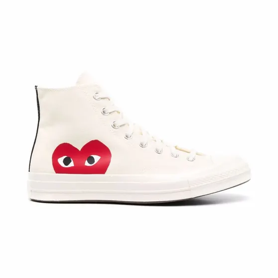 Comme Des Garçons Play x Converse Chuck 70 White high-top sneakers – Beige (AZK112001)