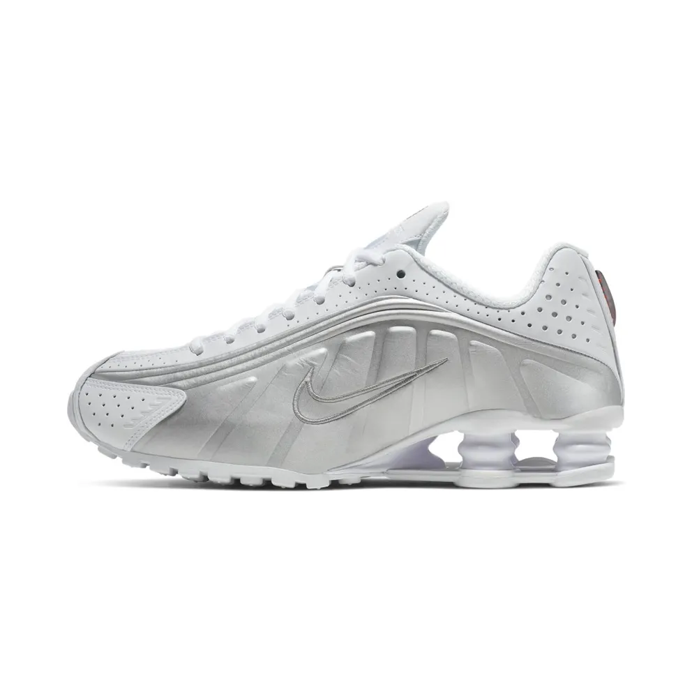 Nike Shox R4 White Metallic (W) White/White-Metallic Silver-Max Orange (AR3565-101)