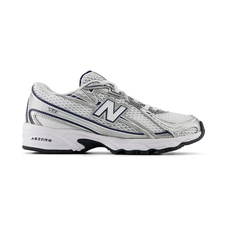 New Balance 740 Bungee Lace White Metallic Silver Navy (PZ740WN)