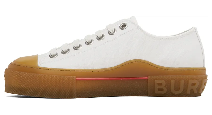 Burberry White Logo Detail Low-Top Sneakers (8052343) (3)