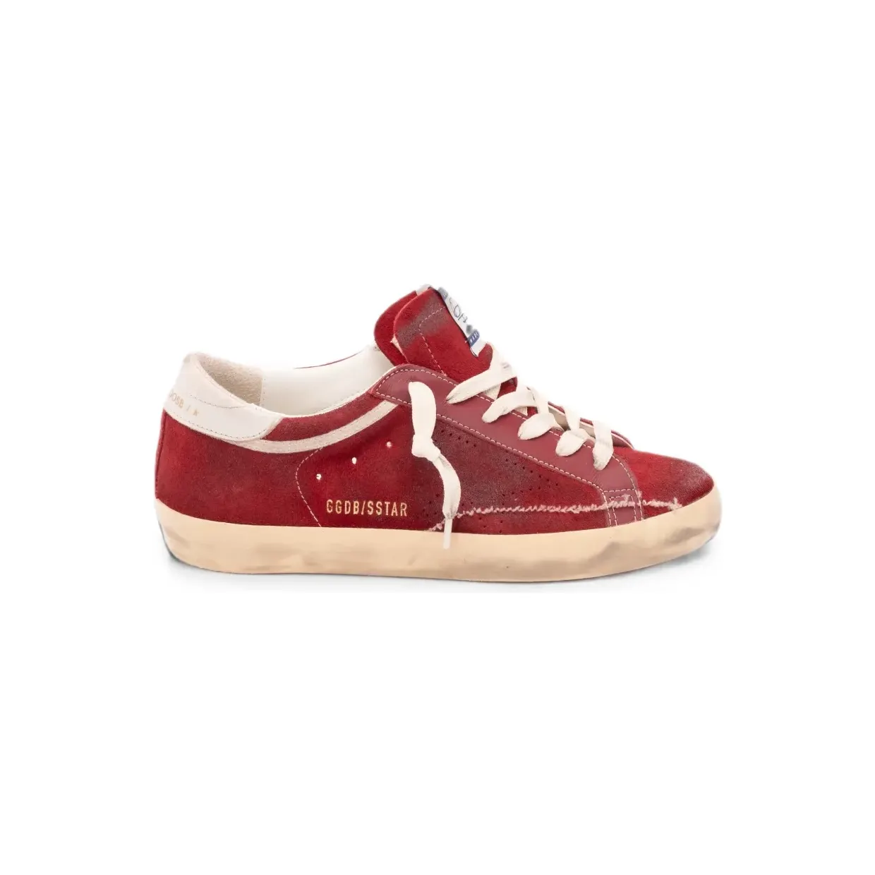 Golden Goose Super-Star met gerafeld-effect “Red” (GWF00105F008684)
