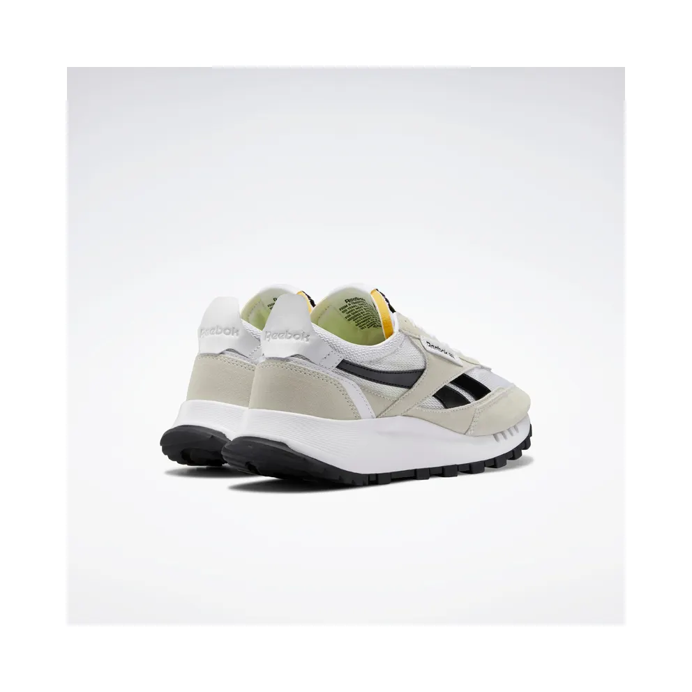 Reebok Classic Leather Legacy Shoes Cloud White / Core Black / Acid Yellow