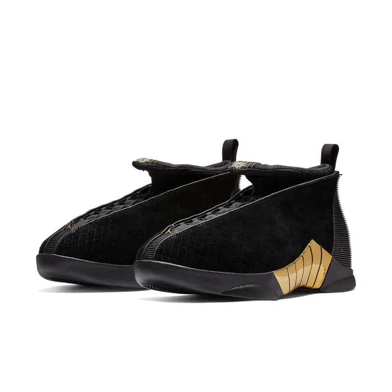 Jordan 15 Retro Doernbecher (2018) Black/White-Metallic Gold (BV7107-017)