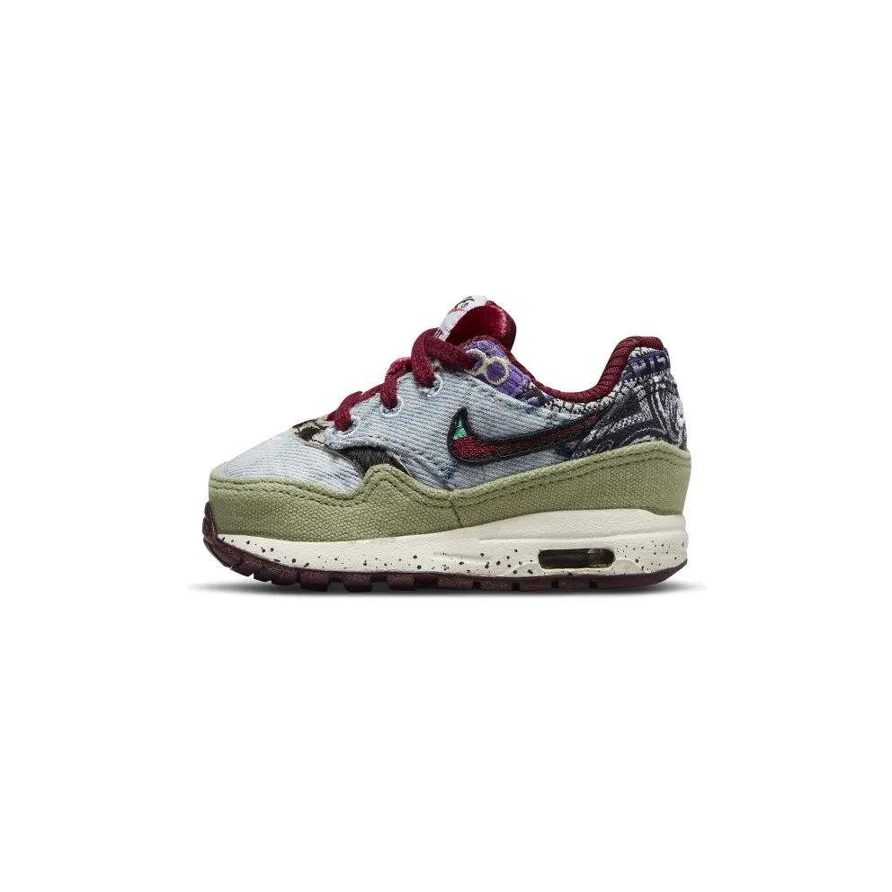 Nike Air Max 1 SP Concepts Mellow (TD) – “Oil Green / Black / Team Red / Sail” (DR2363-300)