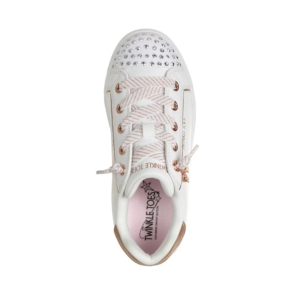 Skechers Twinkle Toes: Twinkle Star White/Roos Gold (314599CWTRG)