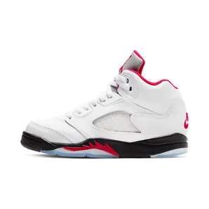 Jordan 5 Retro Fire Red Silver Tongue (2020) “True White / Black / Metallic Silver / Fire Red” (440889-102)