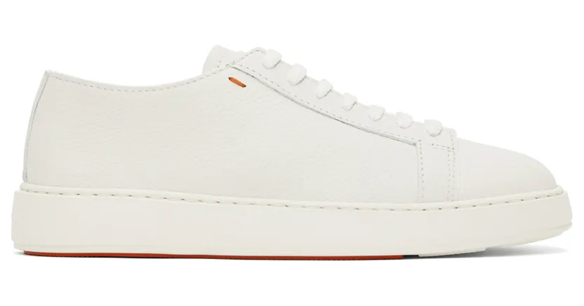 Santoni Tumbled Low-Top “White” (MBCD21430BARCMMDI48)