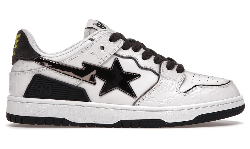 A Bathing Ape Bape SK8 Sta White Silver