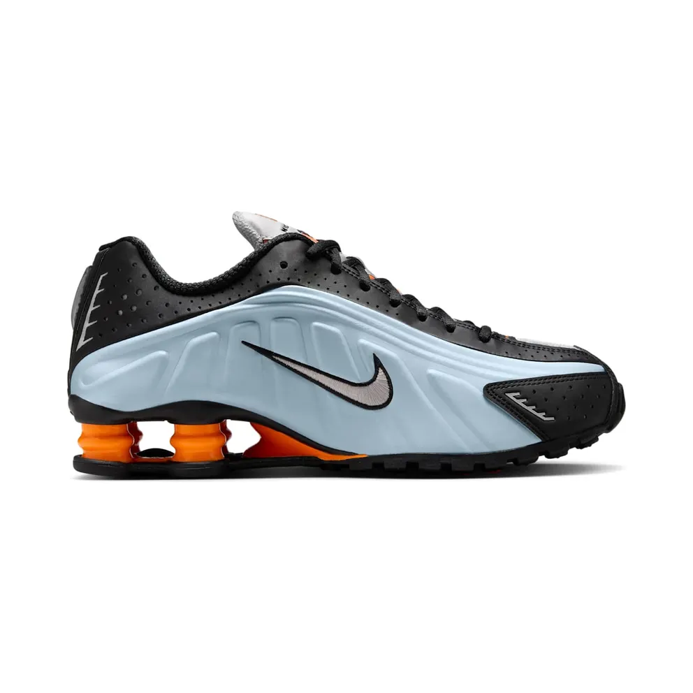 Nike Shox R4 Blue Tint Total Orange Black Metallic Silver (AR3565-401)