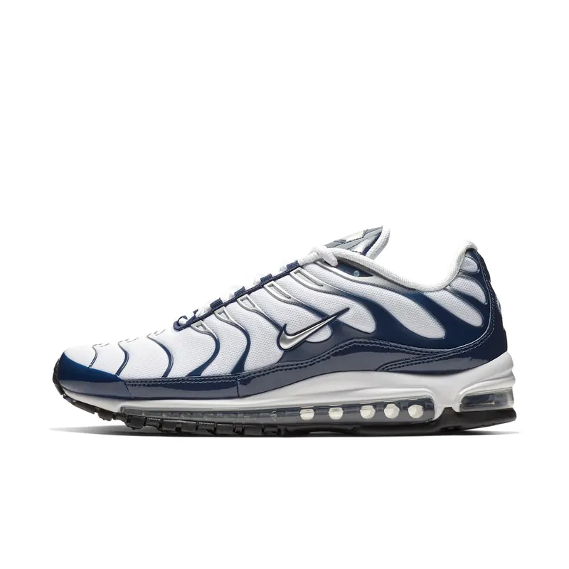 Nike Air Max 97 Plus White Navy White/Metallic Silver-Midnight Navy (AH8144-100)