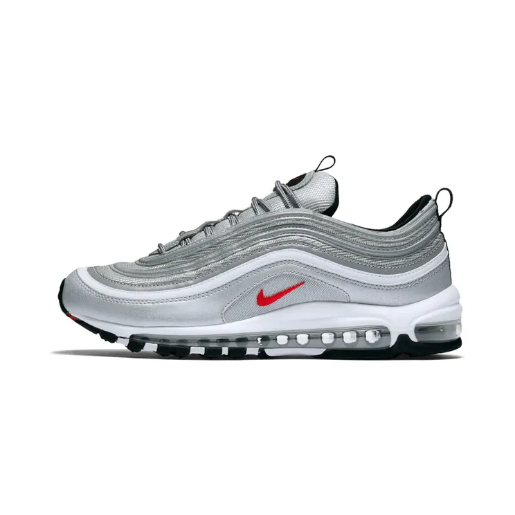 Nike Air Max 97 Silver Bullet “Metallic Silver / Black / White / Varsity Red” (884421-001)