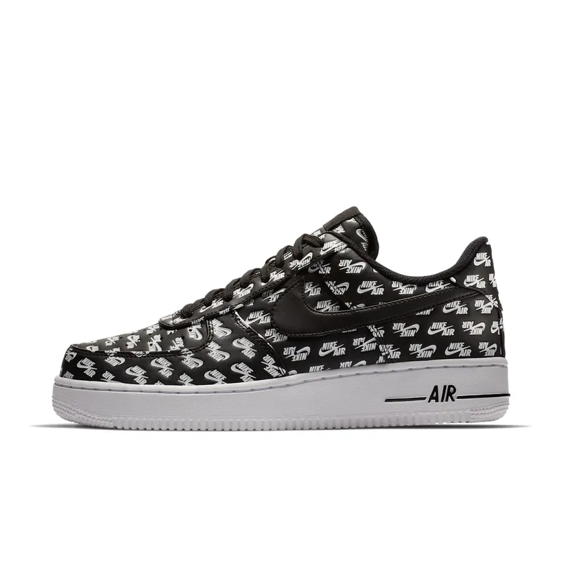 Nike Air Force 1 Low All Over Logo Black Black/Black-White (AH8462-001)