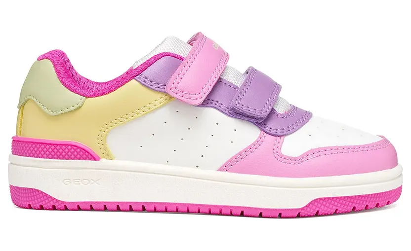 GEOX sneaker Lichtgeel / Lavendel / Rosa / Wit (J45HXB000BC-C8F0G)