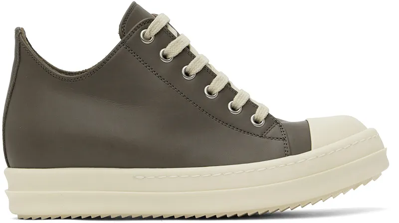 Rick Owens Gray Full Grain Low Sneakers (RP02B6891 LCG)