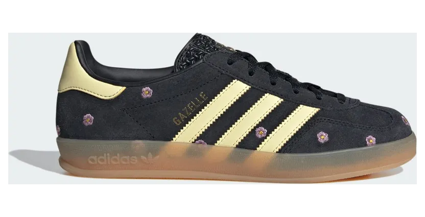adidas Gazelle Indoor Core Black Almost Yellow Floral (IF4490)