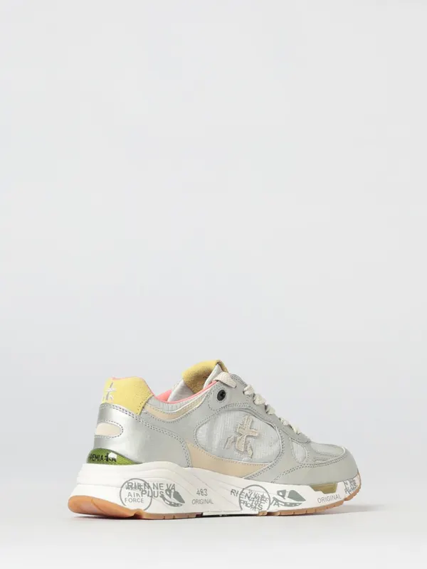 Premiata Mased Laminated Leather and Nylon Sneakers Silver (MASED8115) (2)